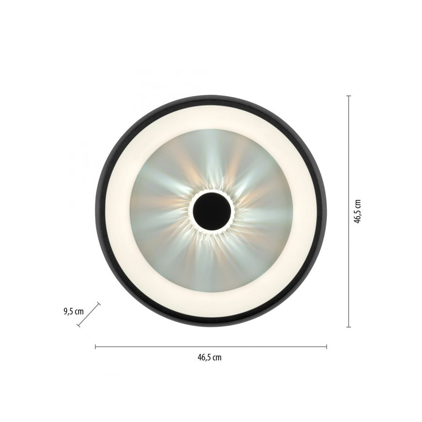 JUST LIGHT. 14384-18 - LED Prigušiva stropna svjetiljka VERTIGO LED/29W/230V 2700-5000K crna + daljinski upravljač