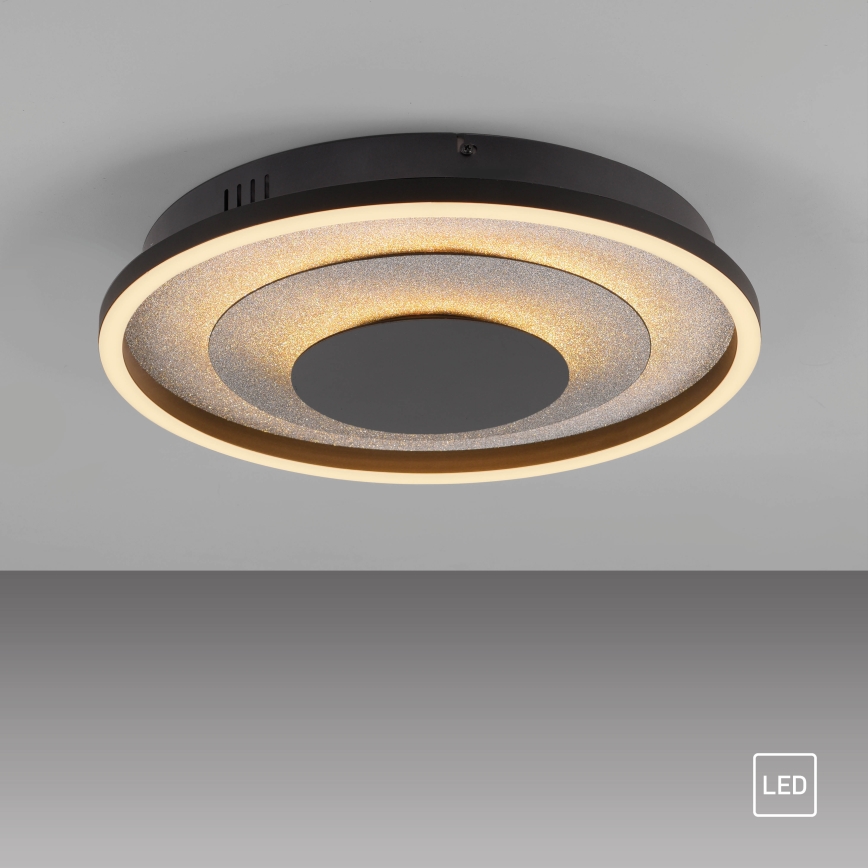 JUST LIGHT. 14409-21 - LED stropna svjetiljka GLITTY LED/22W/230V Ø 40 cm crna