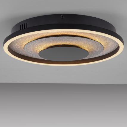 JUST LIGHT. 14409-21 - LED stropna svjetiljka GLITTY LED/22W/230V Ø 40 cm crna