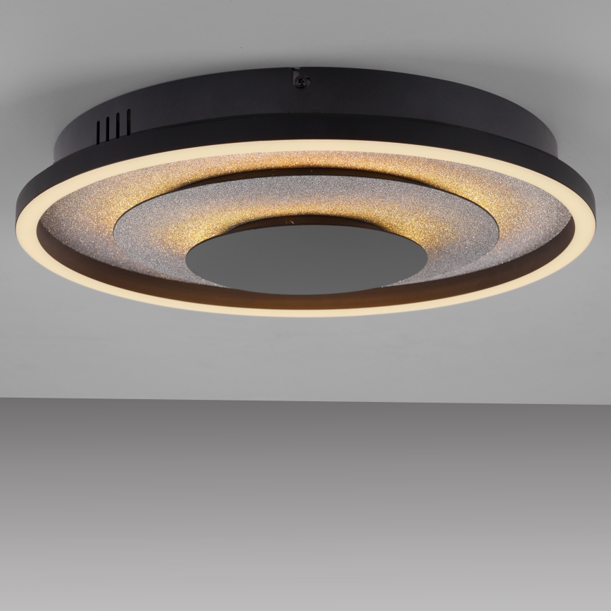 JUST LIGHT. 14409-21 - LED stropna svjetiljka GLITTY LED/22W/230V Ø 40 cm crna