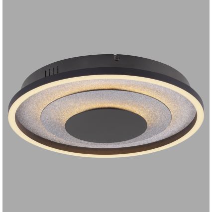 JUST LIGHT. 14409-21 - LED stropna svjetiljka GLITTY LED/22W/230V Ø 40 cm crna