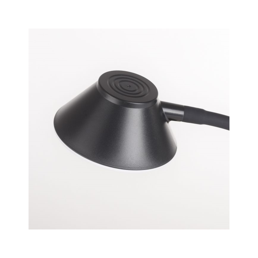 JUST LIGHT. 14414-18 - LED fleksibilna stolna lampa na dodir s mogućnošću prigušivanja i bežičnim punjenjem PUCKI LED/4,5W/230V crna