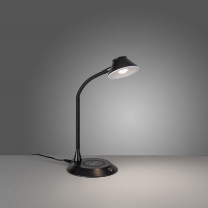 JUST LIGHT. 14414-18 - LED Dimmable fleksibilna dodirna stona lampa s bežičnim punjenjem PUCKI LED/4,5W/230V crna