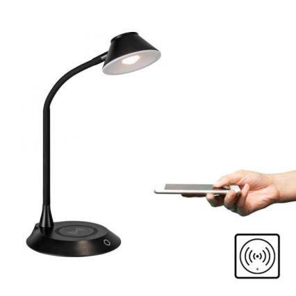 JUST LIGHT. 14414-18 - LED Dimmable fleksibilna dodirna stona lampa s bežičnim punjenjem PUCKI LED/4,5W/230V crna