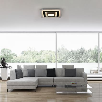 JUST LIGHT. 14439-21 - LED stropno svjetlo CICHIO LED/18,5W/230V + LED/9W 40x40 cm crna