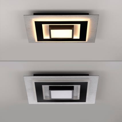JUST LIGHT. 14439-21 - LED stropno svjetlo CICHIO LED/18,5W/230V + LED/9W 40x40 cm crna