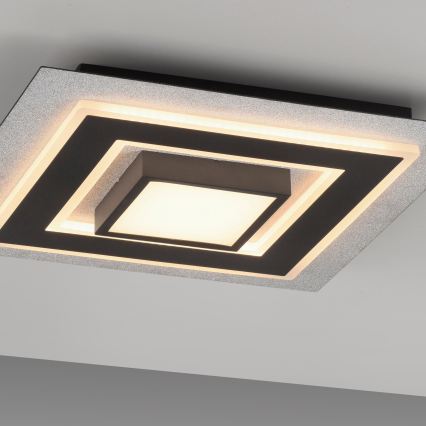JUST LIGHT. 14439-21 - LED stropno svjetlo CICHIO LED/18,5W/230V + LED/9W 40x40 cm crna