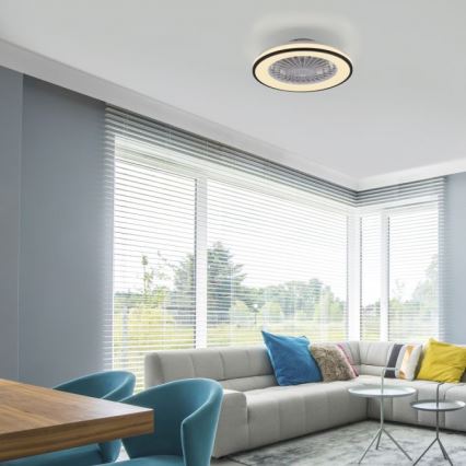 JUST LIGHT. 14447-18 - LED RGBW Prigušivi stropni ventilator sa svjetlom LENO LED/44W/230V 3000-6500K pr. 48,6 cm bijela + daljinski upravljač