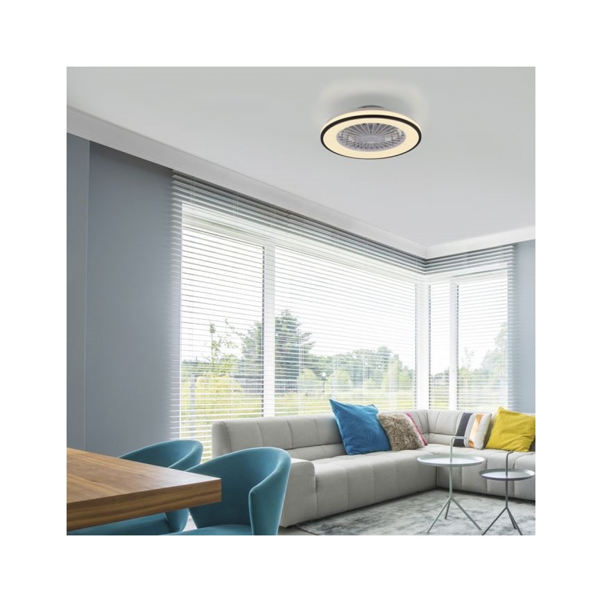 JUST LIGHT. 14447-18 - LED RGBW Prigušivi stropni ventilator sa svjetlom LENO LED/44W/230V 3000-6500K pr. 48,6 cm bijela + daljinski upravljač
