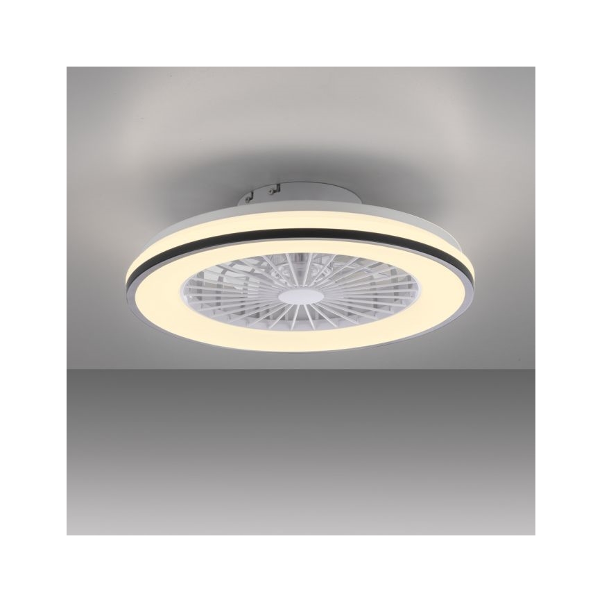 JUST LIGHT. 14447-18 - LED RGBW Prigušivi stropni ventilator sa svjetlom LENO LED/44W/230V 3000-6500K pr. 48,6 cm bijela + daljinski upravljač