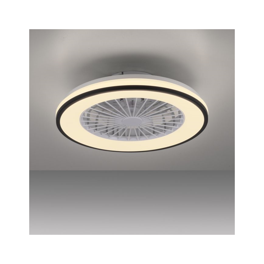 JUST LIGHT. 14447-18 - LED RGBW Prigušivi stropni ventilator sa svjetlom LENO LED/44W/230V 3000-6500K pr. 48,6 cm bijela + daljinski upravljač