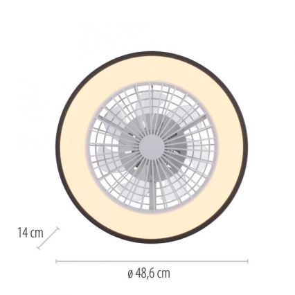 JUST LIGHT. 14447-18 - LED RGBW Prigušivi stropni ventilator sa svjetlom LENO LED/44W/230V 3000-6500K pr. 48,6 cm bijela + daljinski upravljač