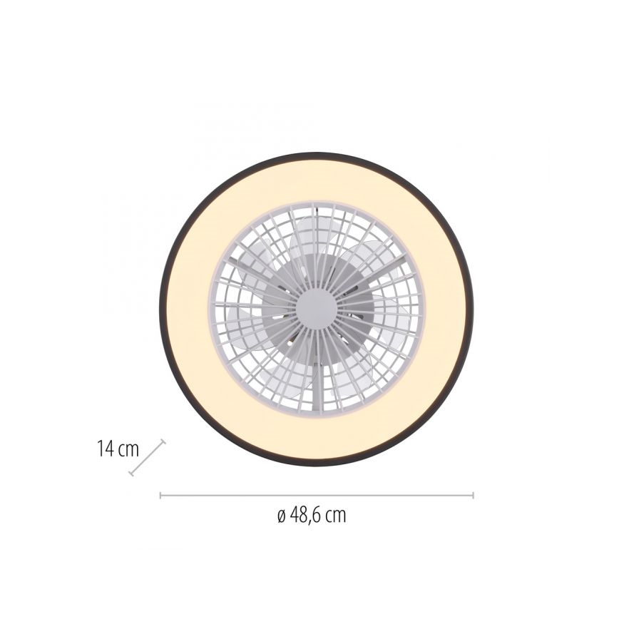 JUST LIGHT. 14447-18 - LED RGBW Prigušivi stropni ventilator sa svjetlom LENO LED/44W/230V 3000-6500K pr. 48,6 cm bijela + daljinski upravljač
