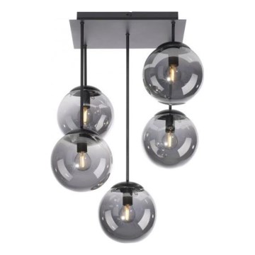 JUST LIGHT. 14602-18 - Viseći luster WIDOW 5xE14/25W/230V crna