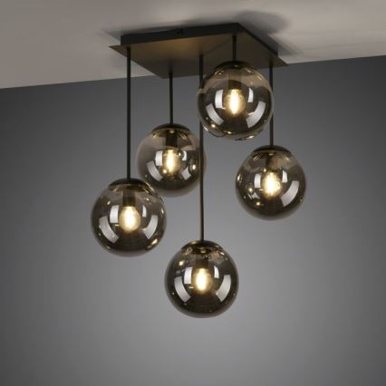 JUST LIGHT. 14602-18 - Viseći luster WIDOW 5xE14/25W/230V crna