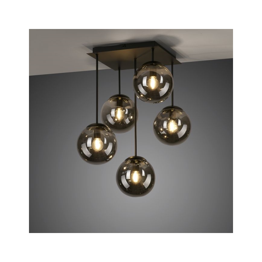 JUST LIGHT. 14602-18 - Viseći luster WIDOW 5xE14/25W/230V crna