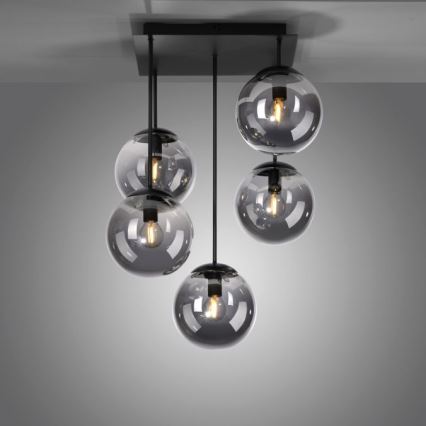 JUST LIGHT. 14602-18 - Viseći luster WIDOW 5xE14/25W/230V crna