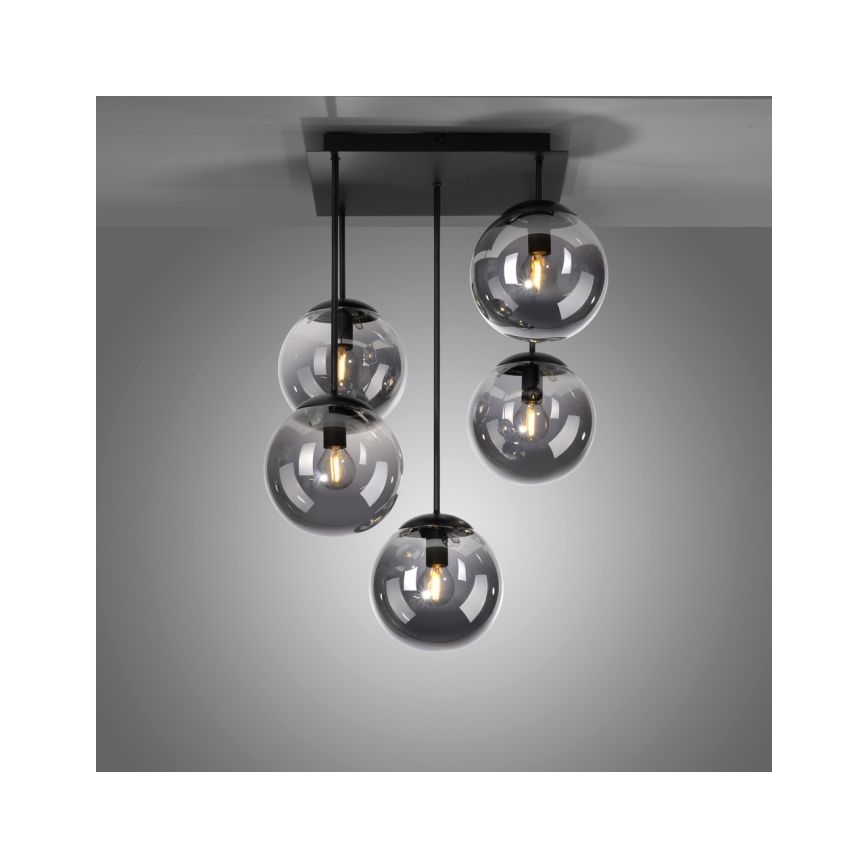 JUST LIGHT. 14602-18 - Viseći luster WIDOW 5xE14/25W/230V crna