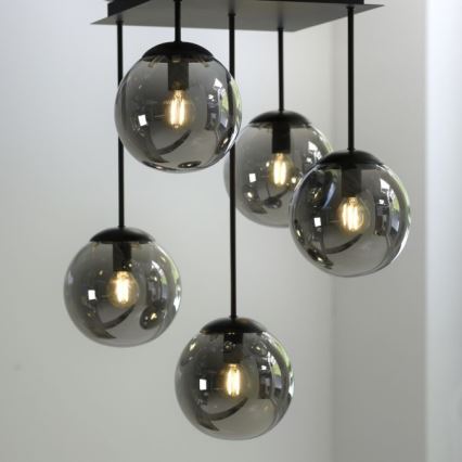 JUST LIGHT. 14602-18 - Viseći luster WIDOW 5xE14/25W/230V crna