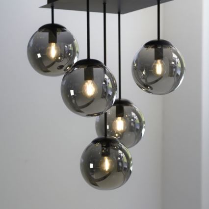 JUST LIGHT. 14602-18 - Viseći luster WIDOW 5xE14/25W/230V crna