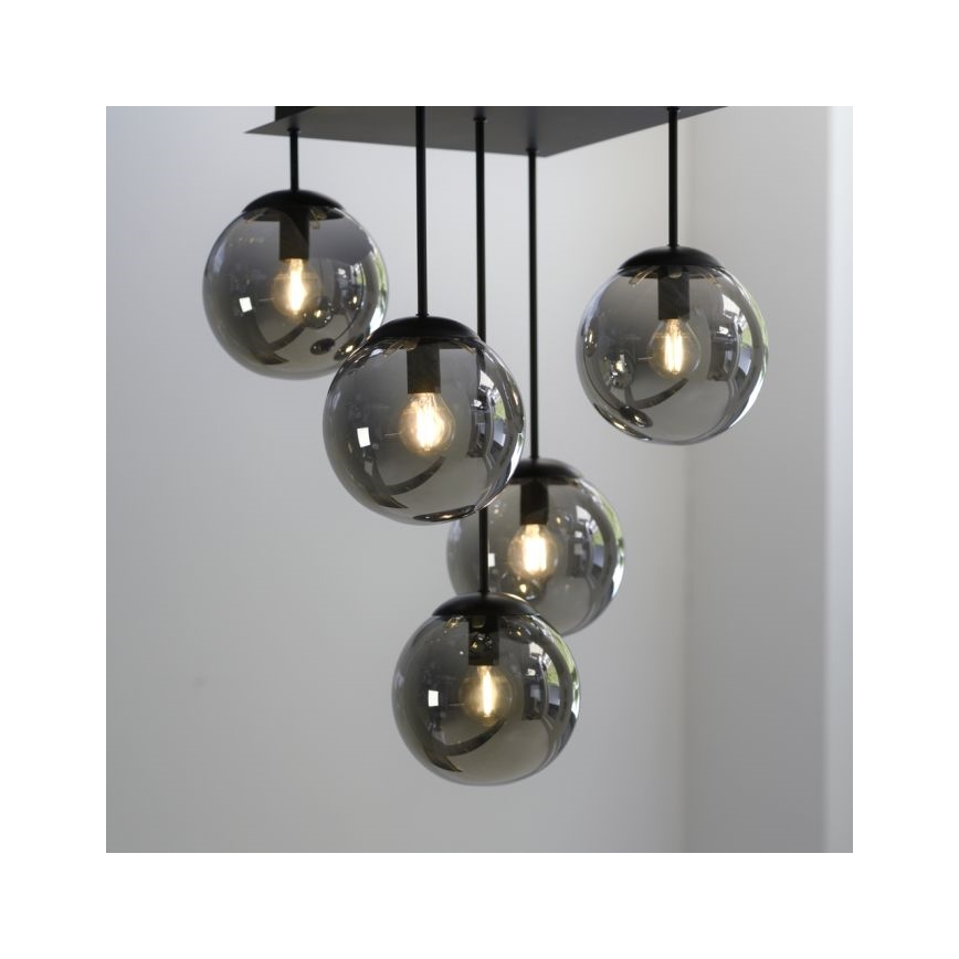 JUST LIGHT. 14602-18 - Viseći luster WIDOW 5xE14/25W/230V crna