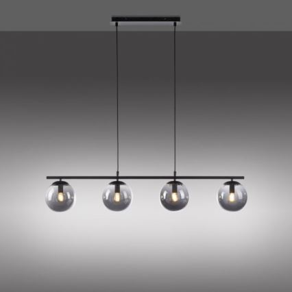 JUST LIGHT. 14604-18 - Luster na sajli WIDOW 4xE14/25W/230V crna