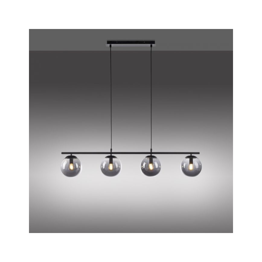 JUST LIGHT. 14604-18 - Luster na sajli WIDOW 4xE14/25W/230V crna
