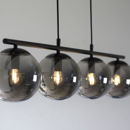 JUST LIGHT. 14604-18 - Luster na sajli WIDOW 4xE14/25W/230V crna
