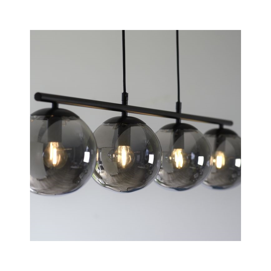 JUST LIGHT. 14604-18 - Luster na sajli WIDOW 4xE14/25W/230V crna