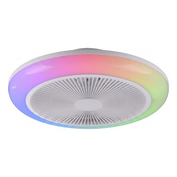 JUST LIGHT. 14623-16 - LED RGBW Prigušivi stropni ventilator sa svjetlom BRENDA LED/22W/230V 3000-6000K Ø 46 cm bijela + daljinski upravljač