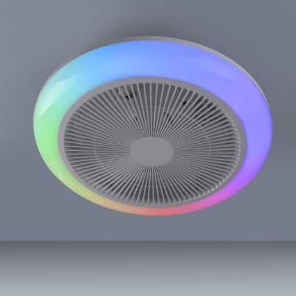 JUST LIGHT. 14623-16 - LED RGBW Prigušivi stropni ventilator sa svjetlom BRENDA LED/22W/230V 3000-6000K Ø 46 cm bijela + daljinski upravljač