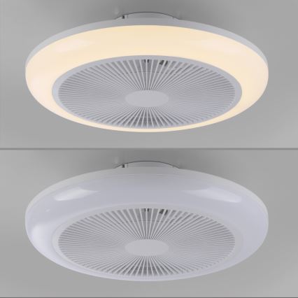 JUST LIGHT. 14623-16 - LED RGBW Prigušivi stropni ventilator sa svjetlom BRENDA LED/22W/230V 3000-6000K Ø 46 cm bijela + daljinski upravljač