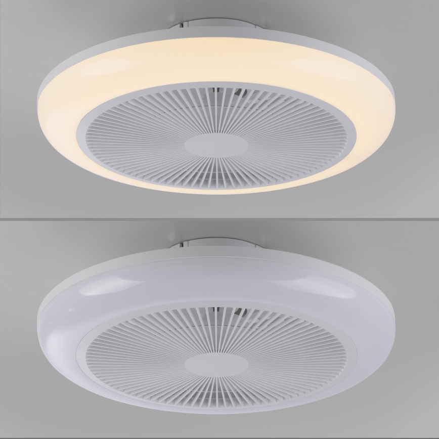 JUST LIGHT. 14623-16 - LED RGBW Prigušivi stropni ventilator sa svjetlom BRENDA LED/22W/230V 3000-6000K Ø 46 cm bijela + daljinski upravljač