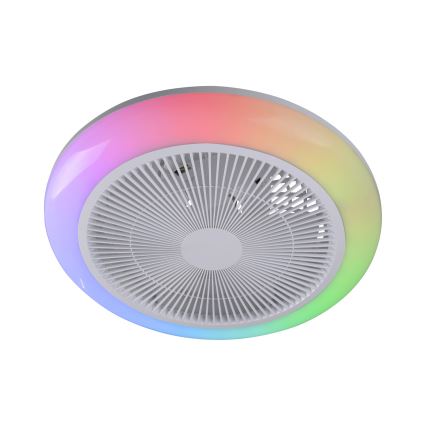 JUST LIGHT. 14623-16 - LED RGBW Prigušivi stropni ventilator sa svjetlom BRENDA LED/22W/230V 3000-6000K Ø 46 cm bijela + daljinski upravljač