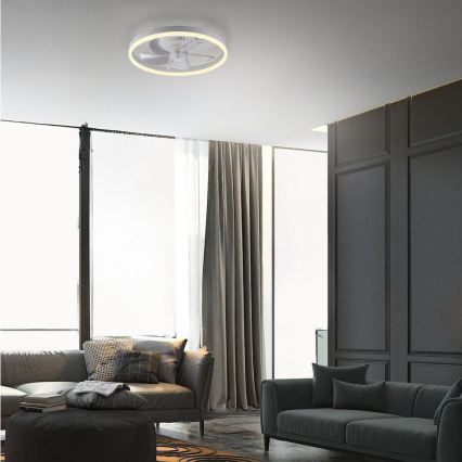 JUST LIGHT. 14624-16 - LED prigušivi stropni ventilator sa svjetlom RITA LED/22W/230V 3000-6000K Ø 50 cm bijela + daljinski upravljač