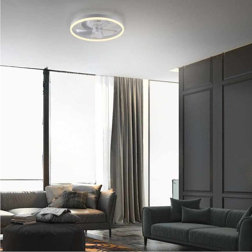 JUST LIGHT. 14624-16 - LED prigušivi stropni ventilator sa svjetlom RITA LED/22W/230V 3000-6000K Ø 50 cm bijela + daljinski upravljač