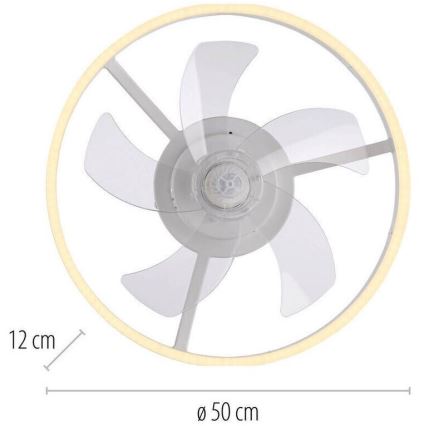 JUST LIGHT. 14624-16 - LED prigušivi stropni ventilator sa svjetlom RITA LED/22W/230V 3000-6000K Ø 50 cm bijela + daljinski upravljač