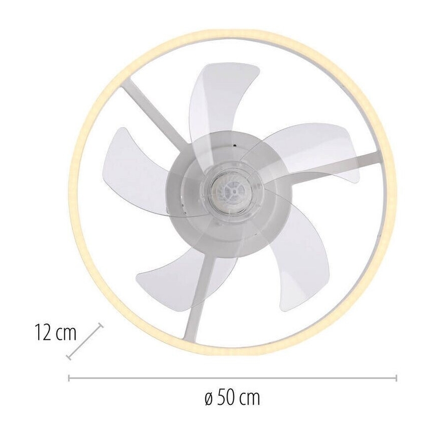 JUST LIGHT. 14624-16 - LED prigušivi stropni ventilator sa svjetlom RITA LED/22W/230V 3000-6000K Ø 50 cm bijela + daljinski upravljač