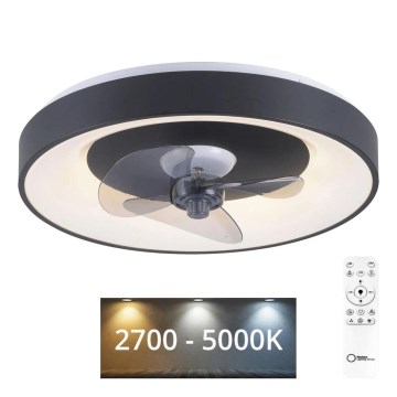 JUST LIGHT. 14644-18 - LED Prigušiva stropna svjetiljka s ventilatorom VENIKA LED/36W/230V pr. 48,6 cm 2700-5000K + daljinski upravljač