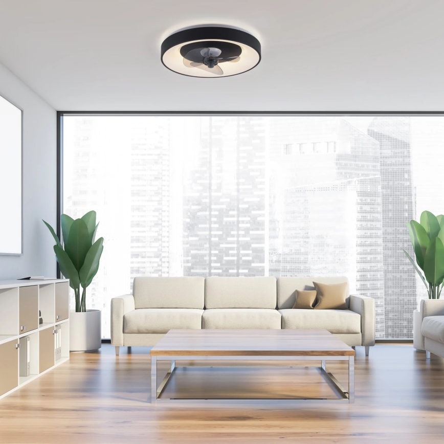 JUST LIGHT. 14644-18 - LED Prigušiva stropna svjetiljka s ventilatorom VENIKA LED/36W/230V pr. 48,6 cm 2700-5000K + daljinski upravljač