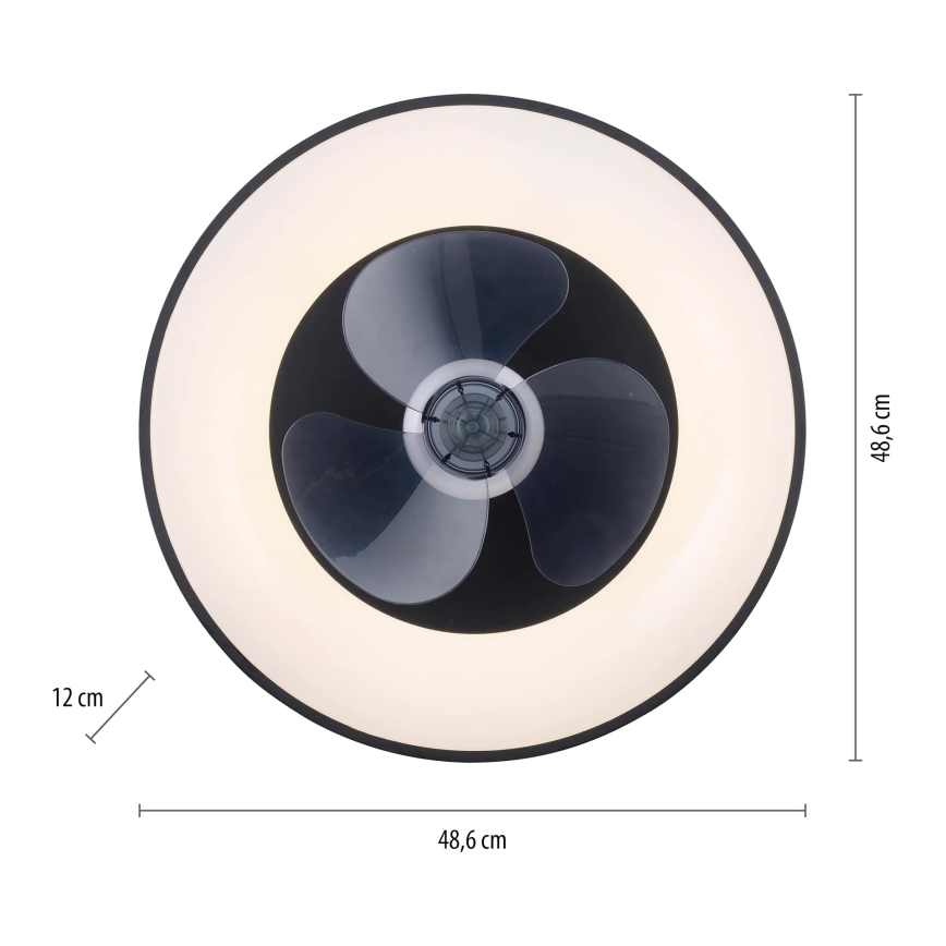 JUST LIGHT. 14644-18 - LED Prigušiva stropna svjetiljka s ventilatorom VENIKA LED/36W/230V pr. 48,6 cm 2700-5000K + daljinski upravljač
