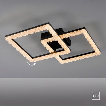 JUST LIGHT. 14732-18 - LED stropna svjetiljka GLITRA LED/17,5W/230V 37,6x37,6 cm crna