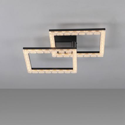JUST LIGHT. 14732-18 - LED stropna svjetiljka GLITRA LED/17,5W/230V 37,6x37,6 cm crna