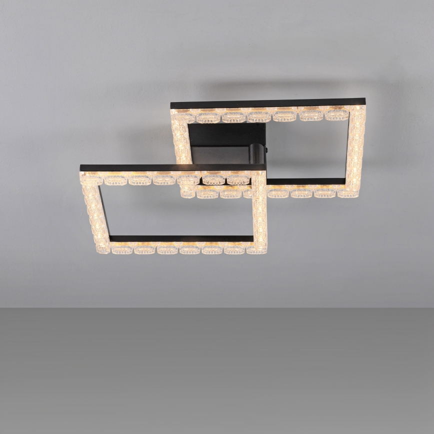JUST LIGHT. 14732-18 - LED stropna svjetiljka GLITRA LED/17,5W/230V 37,6x37,6 cm crna