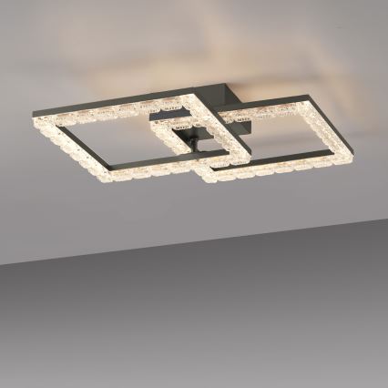 JUST LIGHT. 14732-18 - LED stropna svjetiljka GLITRA LED/17,5W/230V 37,6x37,6 cm crna