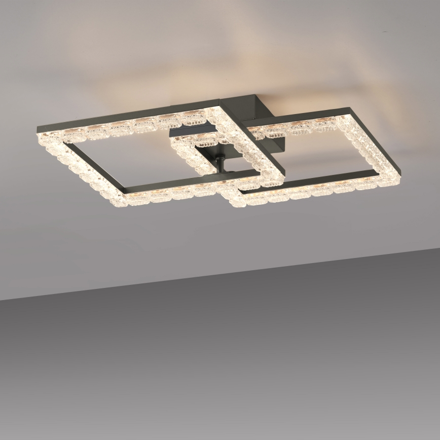 JUST LIGHT. 14732-18 - LED stropna svjetiljka GLITRA LED/17,5W/230V 37,6x37,6 cm crna