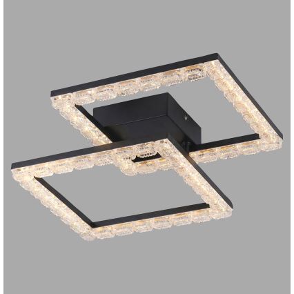 JUST LIGHT. 14732-18 - LED stropna svjetiljka GLITRA LED/17,5W/230V 37,6x37,6 cm crna