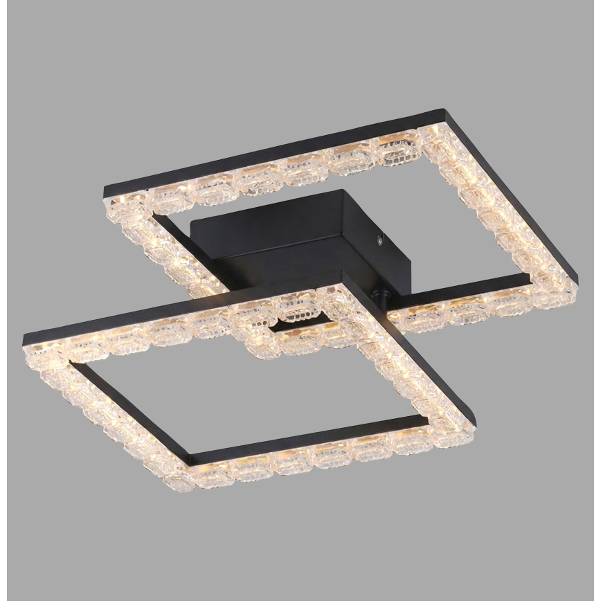 JUST LIGHT. 14732-18 - LED stropna svjetiljka GLITRA LED/17,5W/230V 37,6x37,6 cm crna