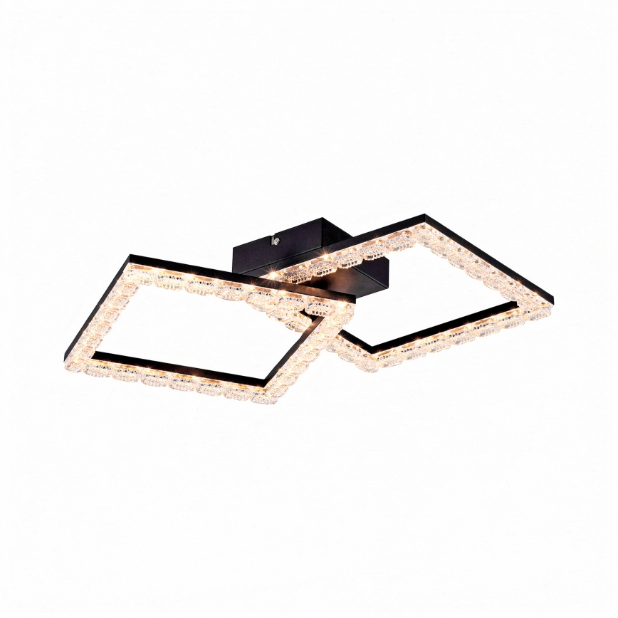 JUST LIGHT. 14732-18 - LED stropna svjetiljka GLITRA LED/17,5W/230V 37,6x37,6 cm crna