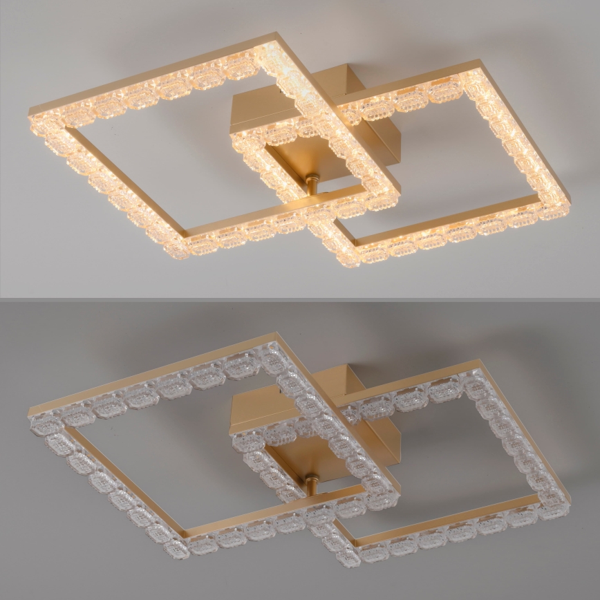 JUST LIGHT. 14732-60 - LED stropna svjetiljka GLITRA LED/17,5W/230V 37,6x37,6 cm zlatna